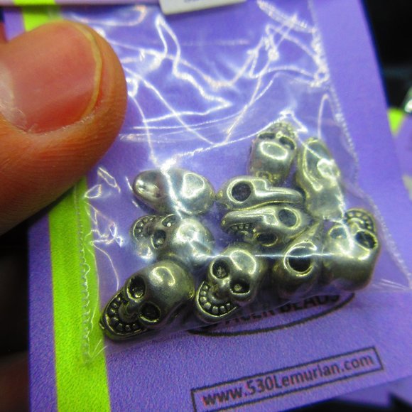 Silver Plated Skulls Spacer Beads 10Pcs In Each Package Lot Of 9 Packages - Picture 1 of 3